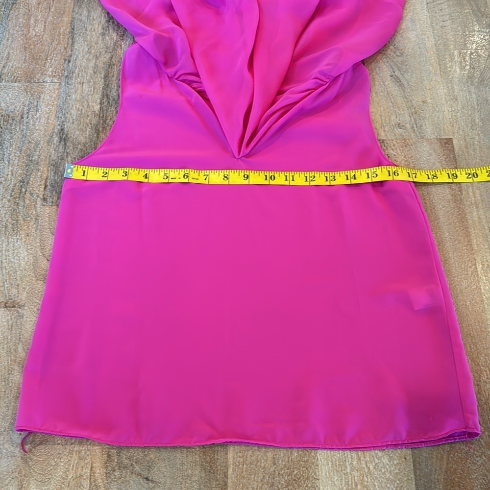 Diane von Furstenberg Emelia Pink Flowy Batwing Silk Sheer Blouse • XS/S 0-2 - Picture 8 of 16